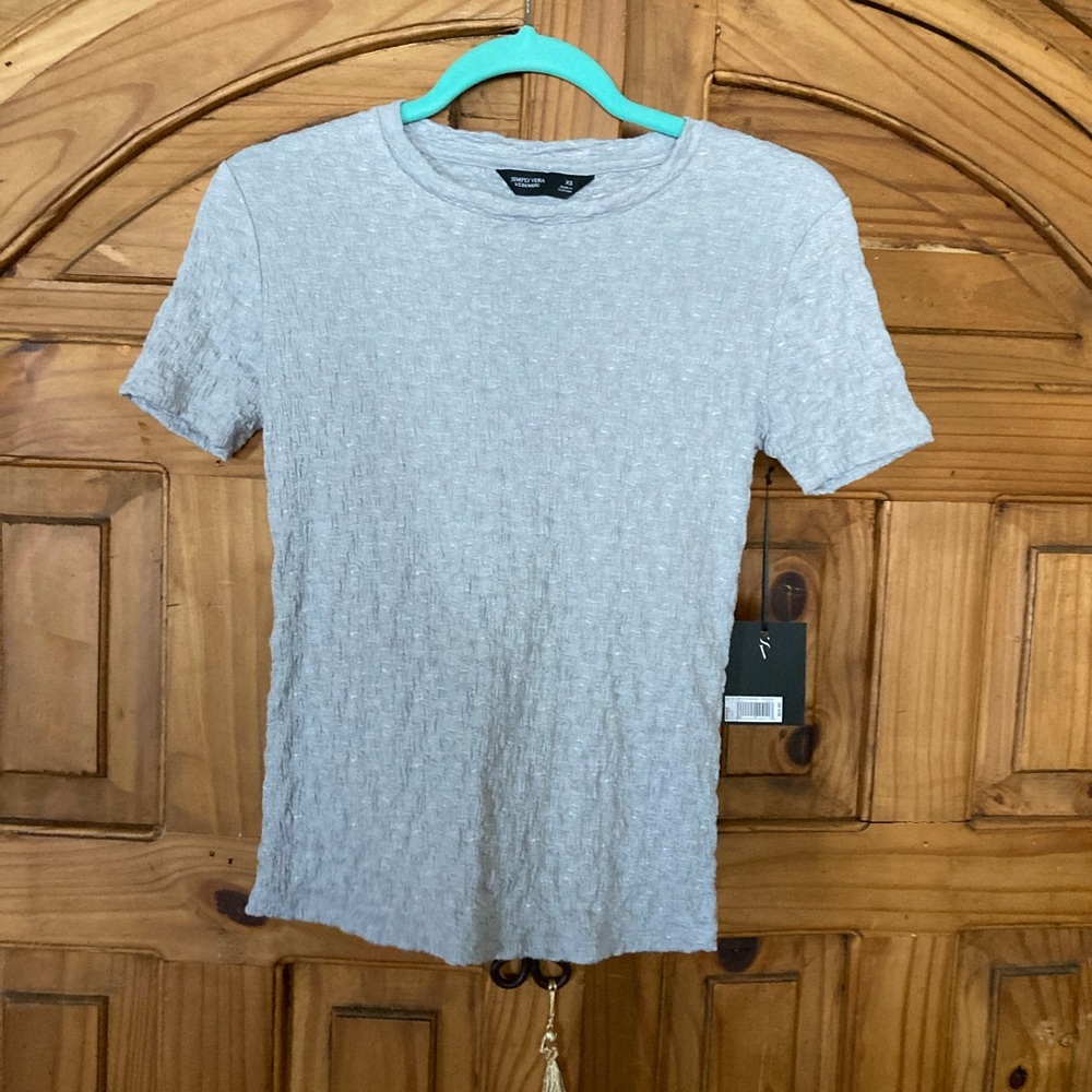 Vera Wang Gray Stretch Top XS NWT